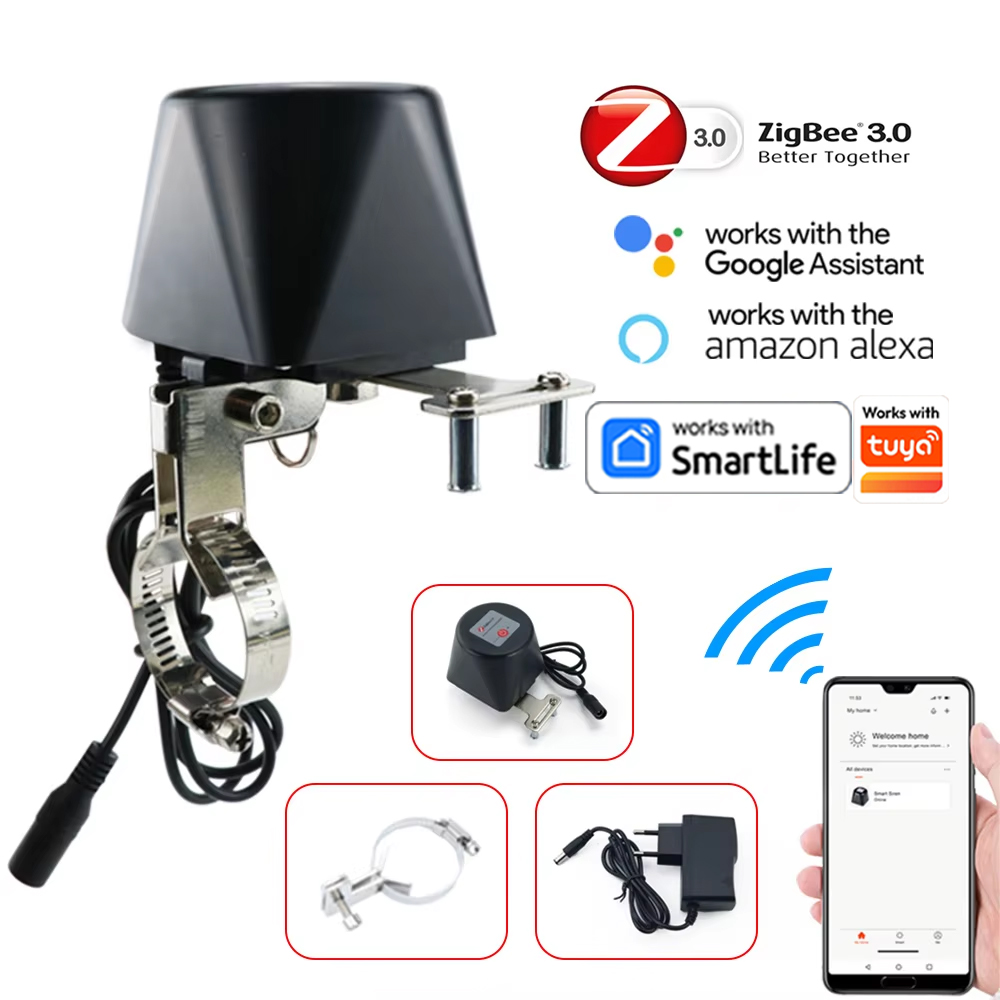 TUYA APP と連携 Zigbee スマートガスバルブ WIFI ガーデンウォーターシャットオフタイマー 灌漑コントローラー Alexa Google アシスタント付き
