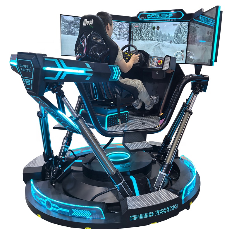 Oculeap VR レーシング シミュレーター サプライヤー 3 スクリーン モーション ドライビング シミュレーター VR カー シミュレーター アーケード ゲーム 2025 新しい VR ゲーム機