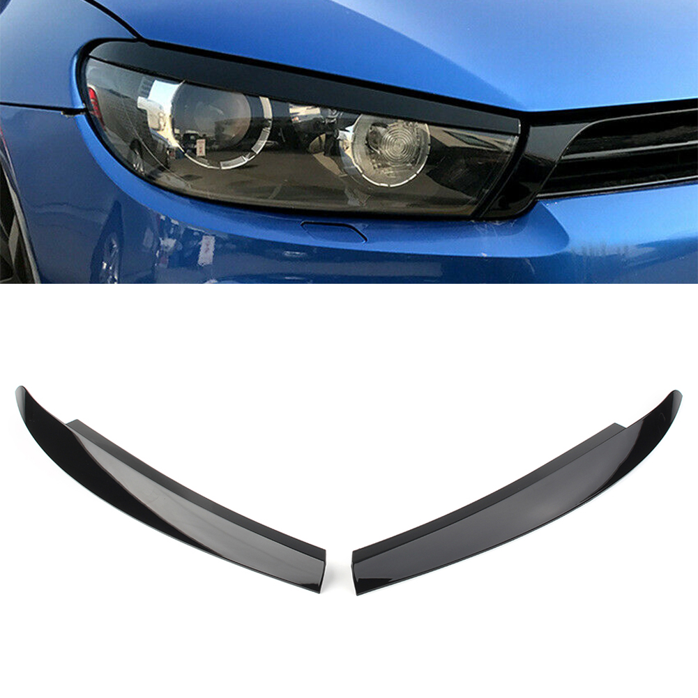 光沢のある黒の車のヘッドライトランプ眉毛まぶたカバートリム Vw シロッコ 2009 2010 2011 2012 2013 2014 2015 2016 2017