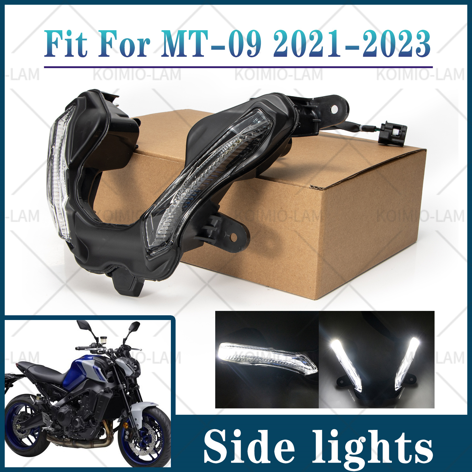 2021 - 2023 ヤマハ MT09 SP MTN890 オートバイフロントヘッドライトフォグ装飾サイドポジションライト MT-09 MT 09 に適合