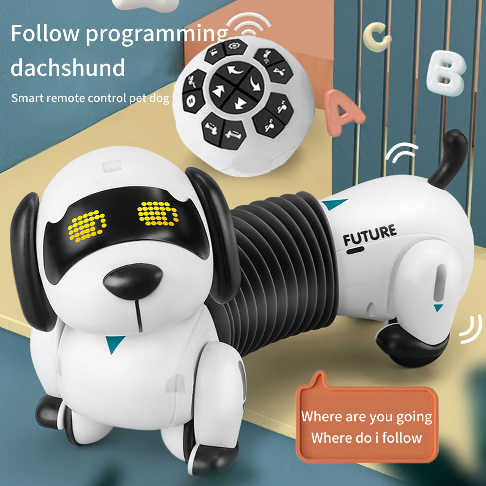 ロボット犬のおもちゃインタラクティブ RC 子犬プログラム可能歌う歌ダンス電子動物おもちゃ音楽リモコン犬ペット USB 充電