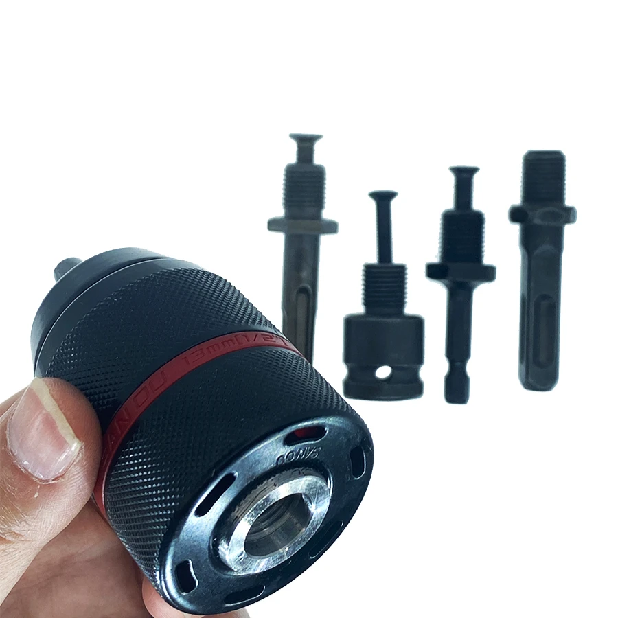 ドリルチャック 金属製 高耐久 1/2-20UNF 10mm 13mm キーレスドリルチャック 六角シャンク/SDS/ソケット 四角メスアダプター ハードウェアツール