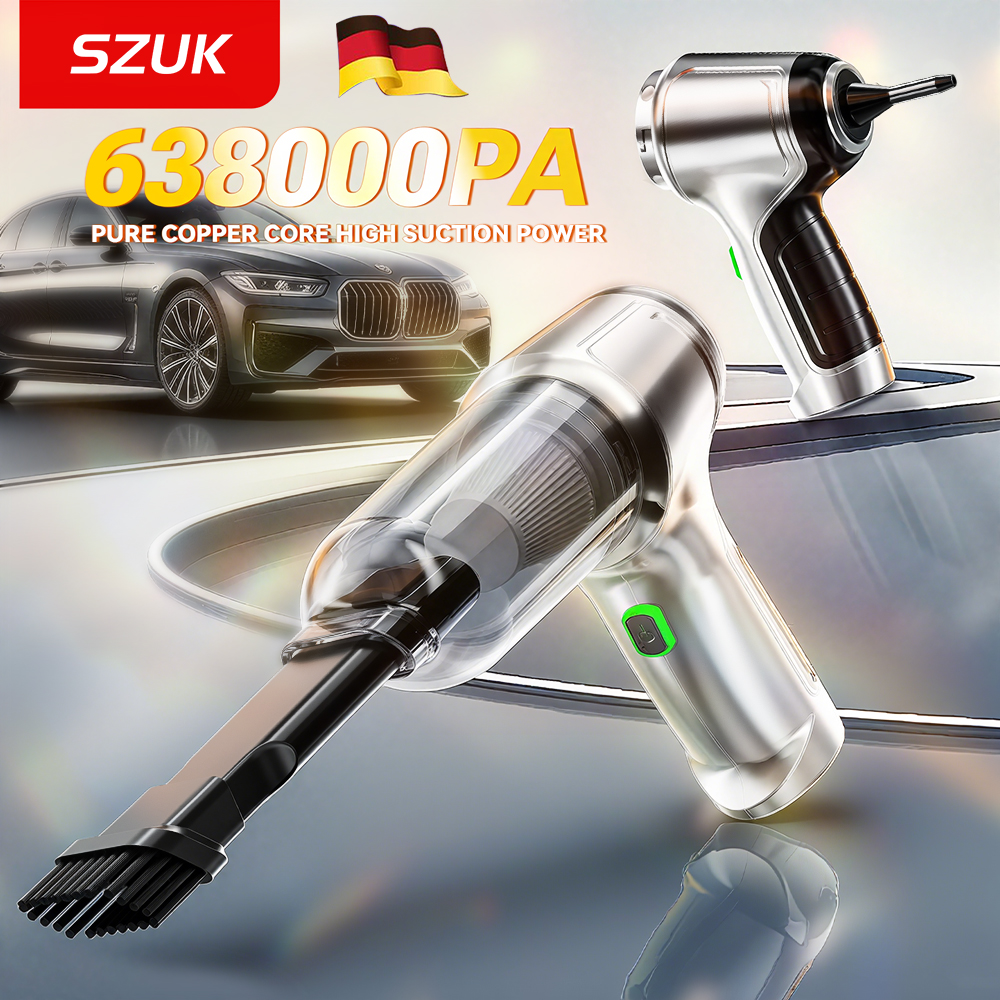 SZUK 638000Pa Car Vacuum Cleaner Powerful Cordless Cleaner Wireless Portable Handheld Mini Vacuum Cleaner for Car and Home