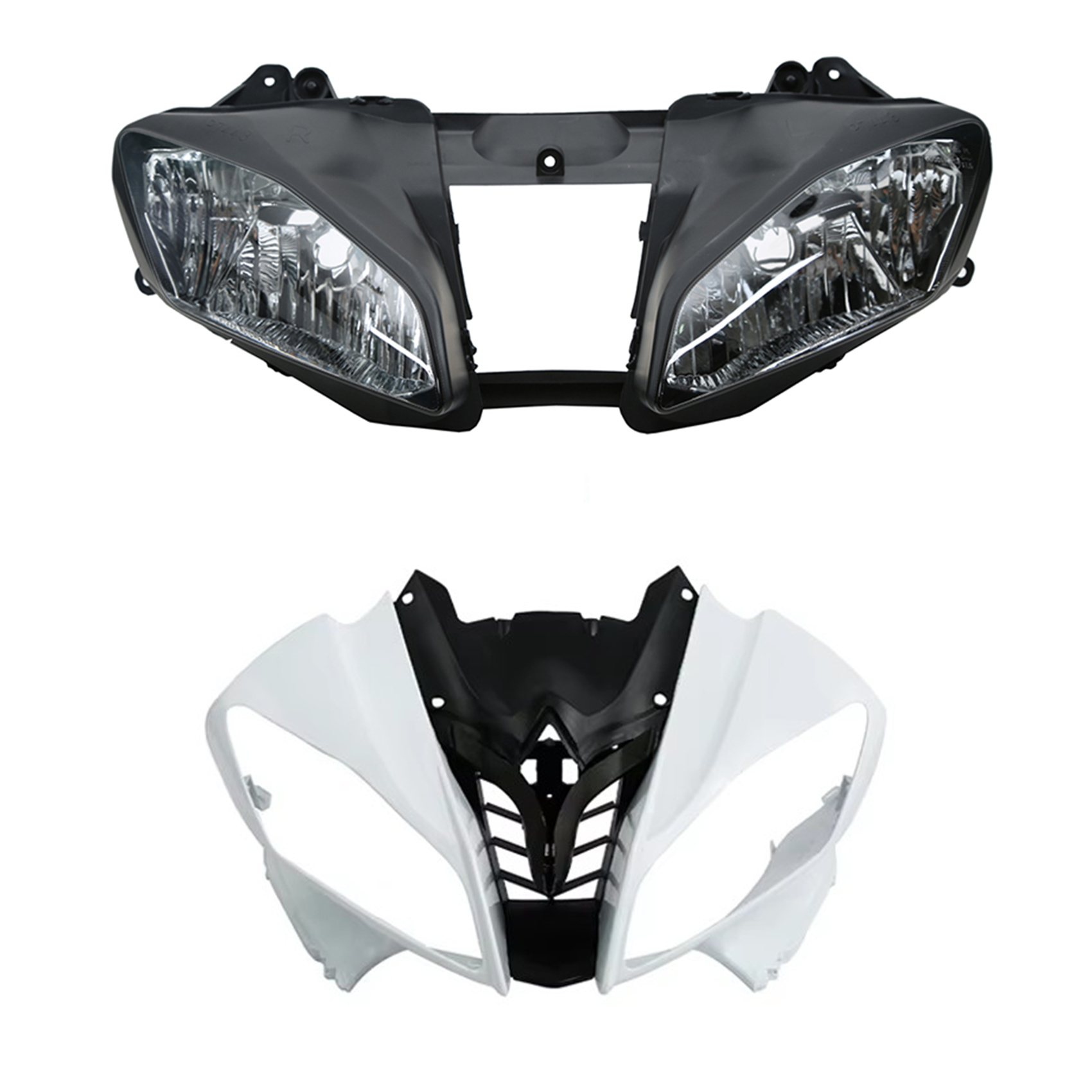 オートバイ未塗装アッパーフロントフェアリングカウルノーズヘッドライトヤマハ YZF R6 2008-2016