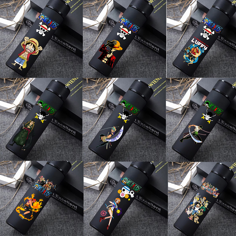 ワンピース 304 ステンレス鋼魔法瓶カップパターンルフィロロノアゾロアクションフィギュア高容量 500 ミリリットル飲料水ボトル