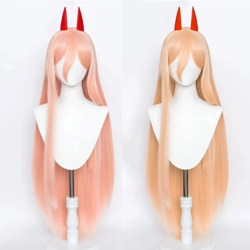 アニメ Maakima Poower コスプレウィッグロングオレンジピンク耐熱人工毛パーティーロールプレイウィッグ
