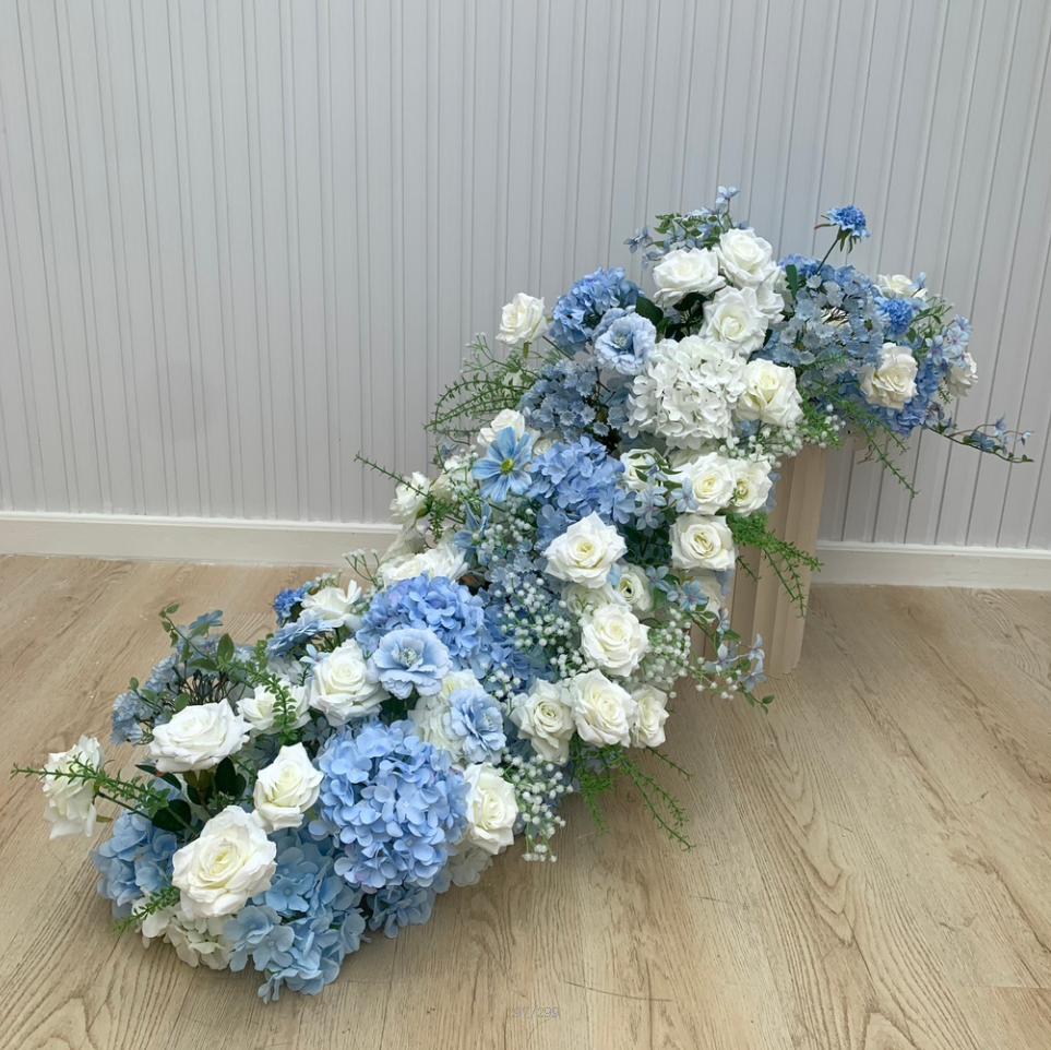 2 メートル造花ロングランナー花行屋外結婚式の装飾ダイニングテーブルランナーの装飾ロングテーブルアーチラック装飾