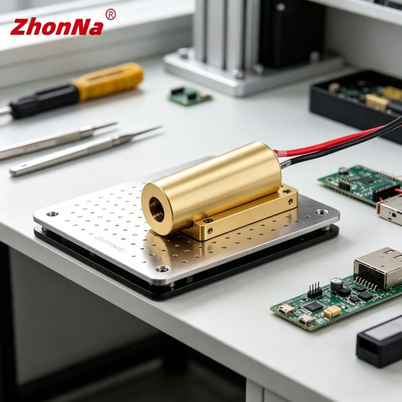 635nm 赤色レーザーモジュール シングルポイント光学ロケーター ガラスレンズを備えたコンパクトな高精度設計で、鮮明な光スポットを照準します