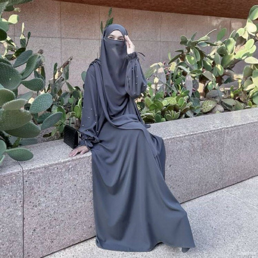 イードイスラム教徒セット女性キマール Jalabiya ブルカヒジャーブドレス祈り衣服イスラム服トルコカフタンローブブルカジェラバアバヤ