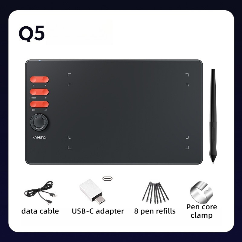 7.68x4.8インチ グラフィックタブレット ドローイングボード スタイラスOTGアダプター付き ポータブルドローイングタブレット Windows MacOSコンピュータ Android携帯用