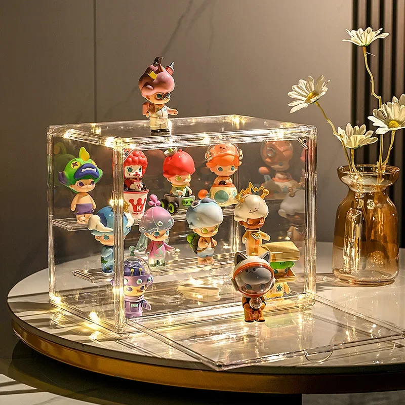 1/2/3/4 個アクリルクリアディスプレイ収納ボックス Figures 用折りたたみディスプレイケース置物人形アクションフィギュアオーガナイザーボックス
