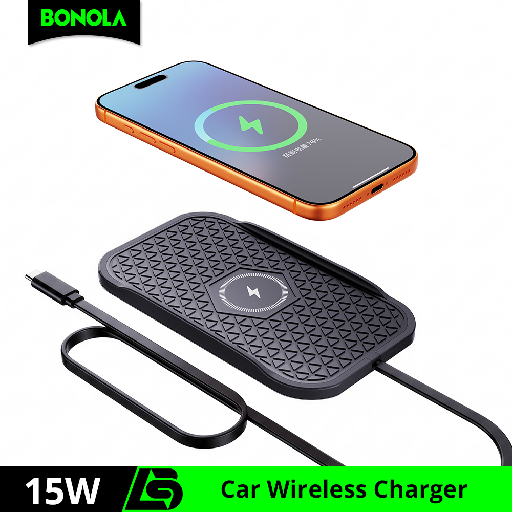 Bonola シリコーン車ワイヤレス充電器ノンスリップパッド iPhone 17/16/15/14/13 シリーズ誘導高速ワイヤレス充電サムスン