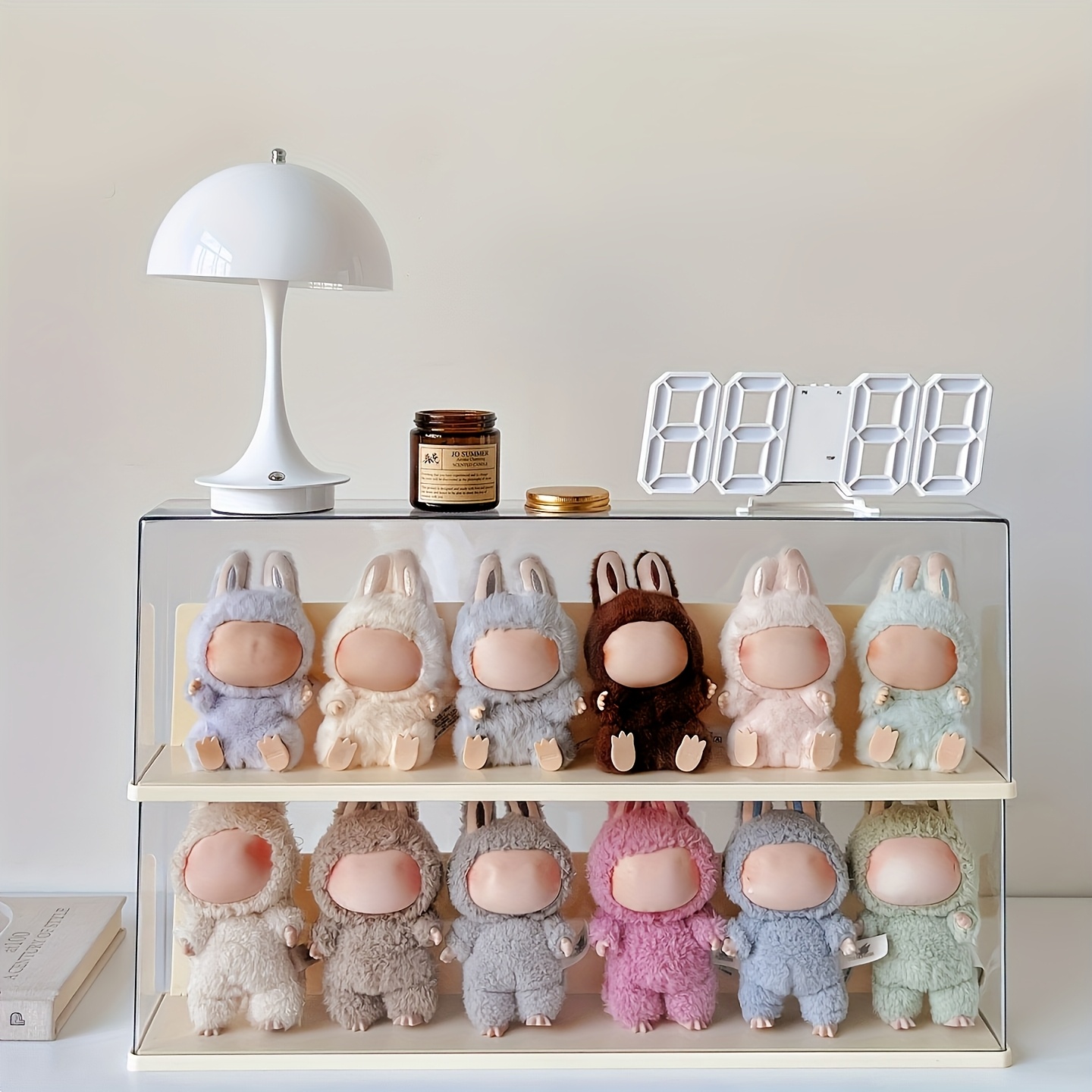 ラブブ人形に適した拡張透明ディスプレイボックス - 防塵、かわいいキャラクターを展示するための 6 個のピース​​を収容