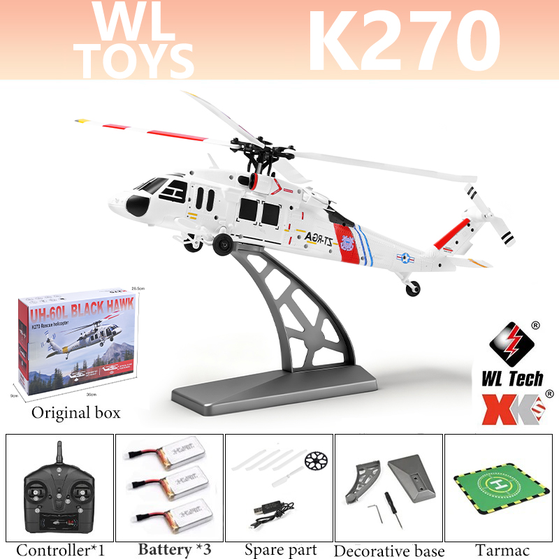 Wltoys K170-K270 UH-60L 2.4 グラム 4CH 6 軸ジャイロ ブラシレス モーター ミリタリー グリーン RC ヘリコプター RTF と XK K170 K270