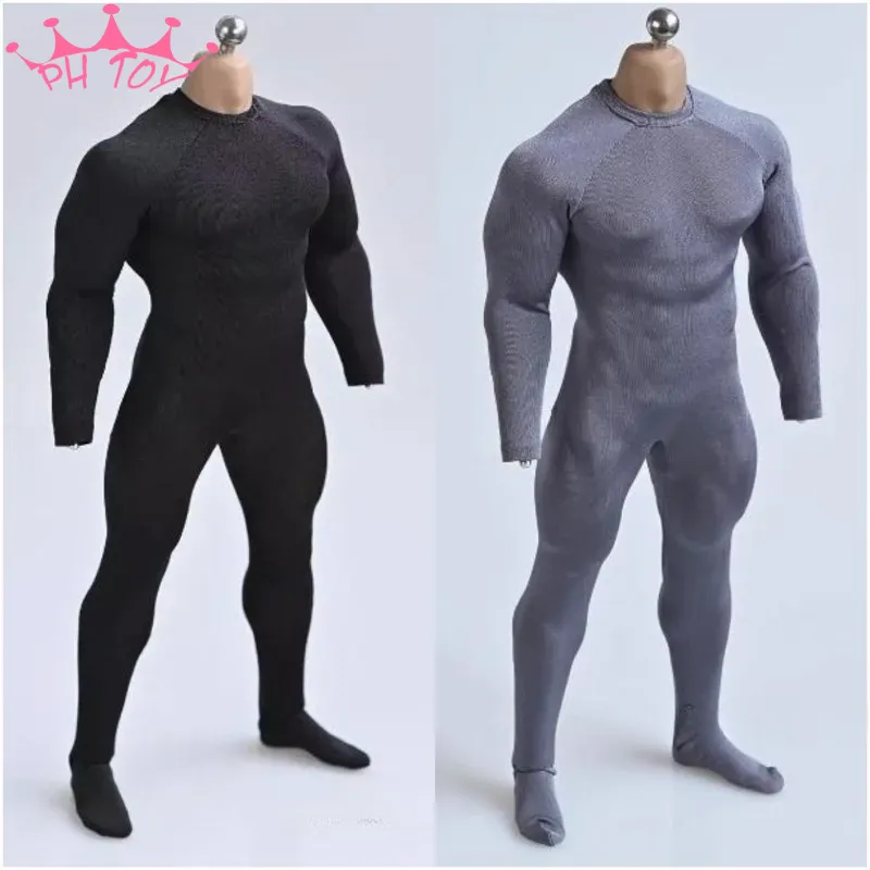 1/6 1/12 スケール男弾性ジャンプスーツボディスーツジッパーバックタイツ服モデルフィット 12 ''6'' 兵士アクションフィギュア人形 PH M35