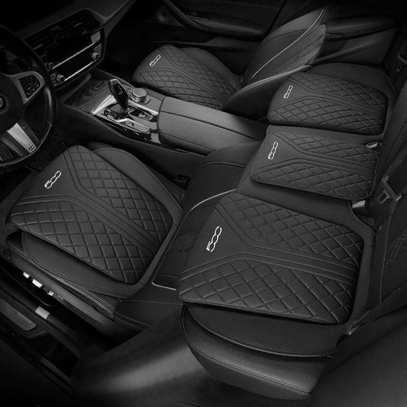 フィアット 500 アバルト 500C 500X 500L カーシートカバーユニバーサル四季通気性自動フロント/リアシートプロテクター椅子クッション