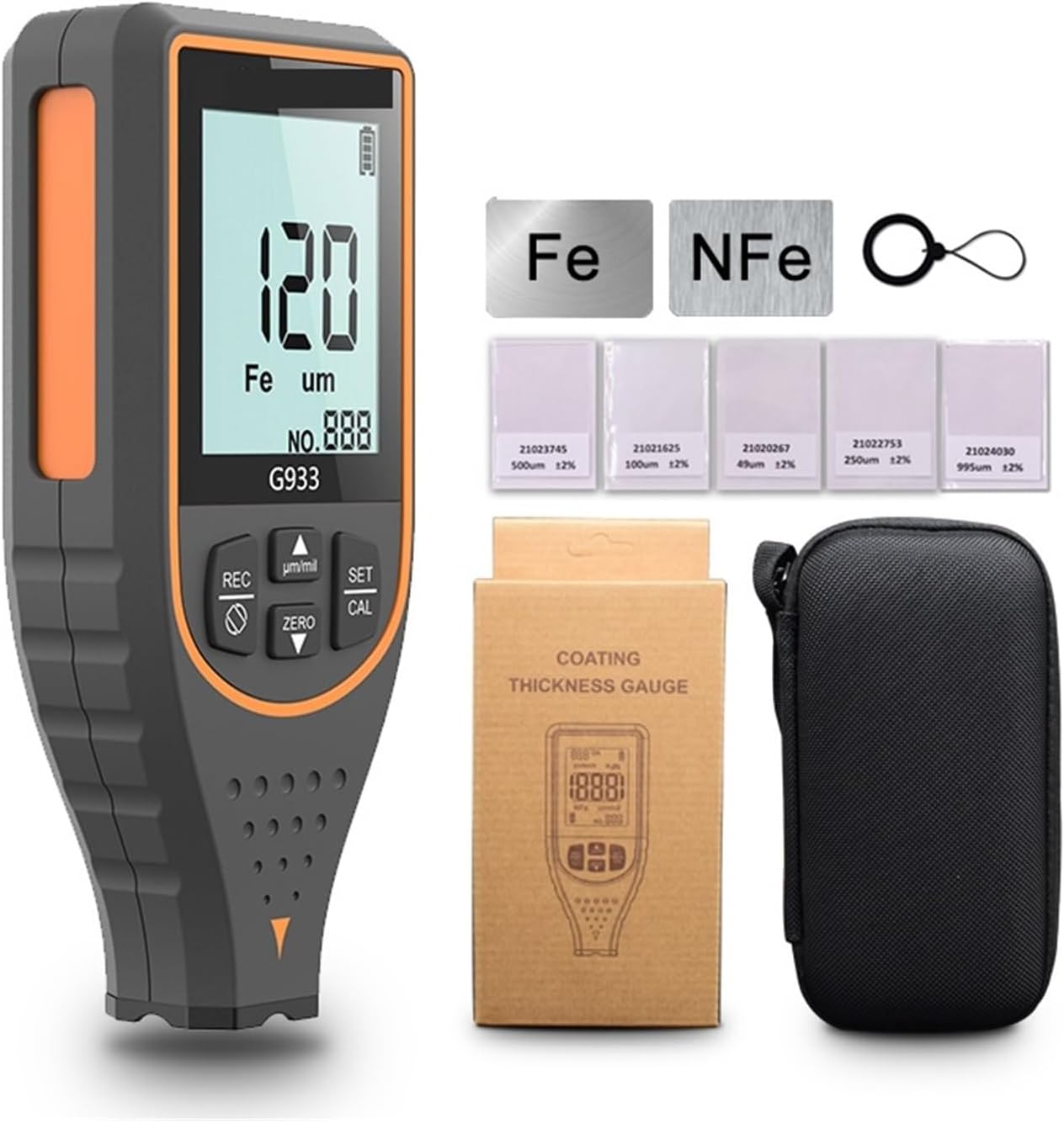 車用デジタル膜厚計 Fe/NFe 検出バックライト付き LCD 自動車用膜厚テスター塗装テストゲージ