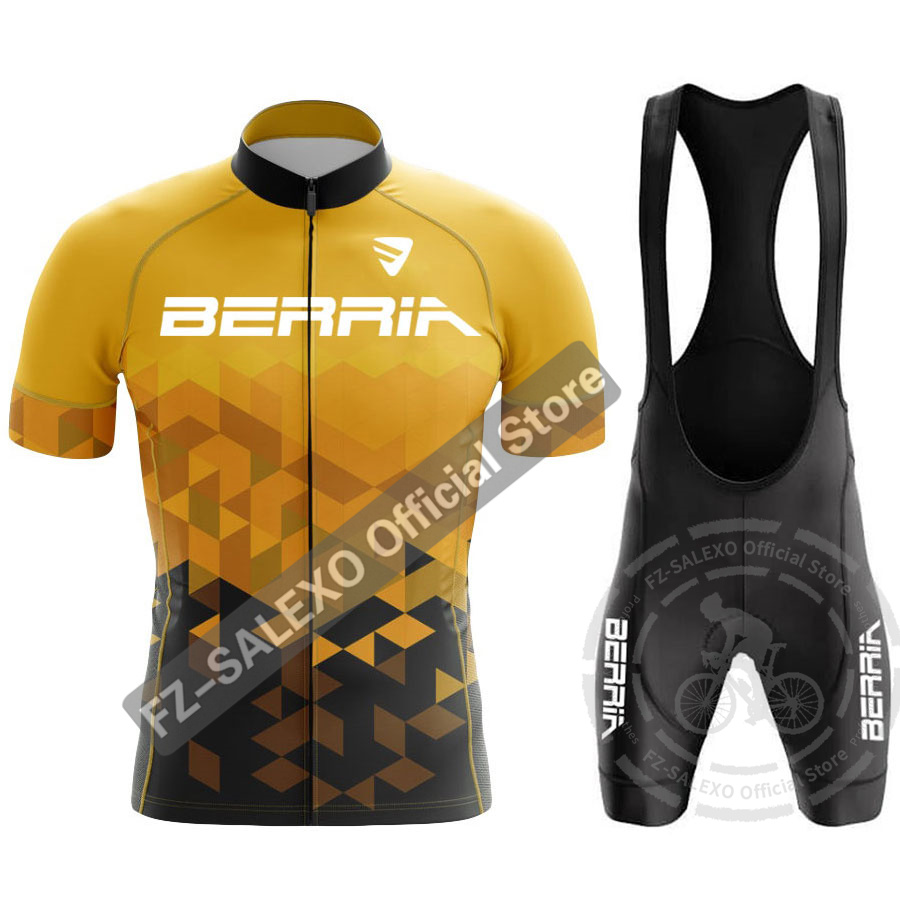BERRIA サイクリングセット 2026 男性バイク制服夏サイクリングジャージセット道路自転車ジャージ MTB 自転車着用サイクリング服スーツ