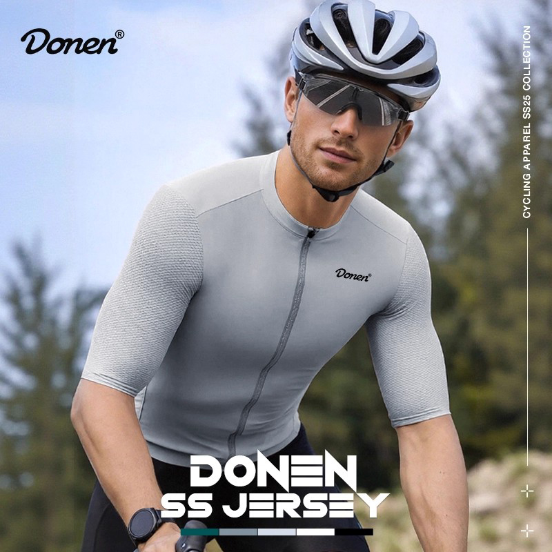 DOENEN プロフェッショナル男性サイクリングジャージ氷冷却通気性スリムフィット半袖と長袖ロードバイクサイクリング服