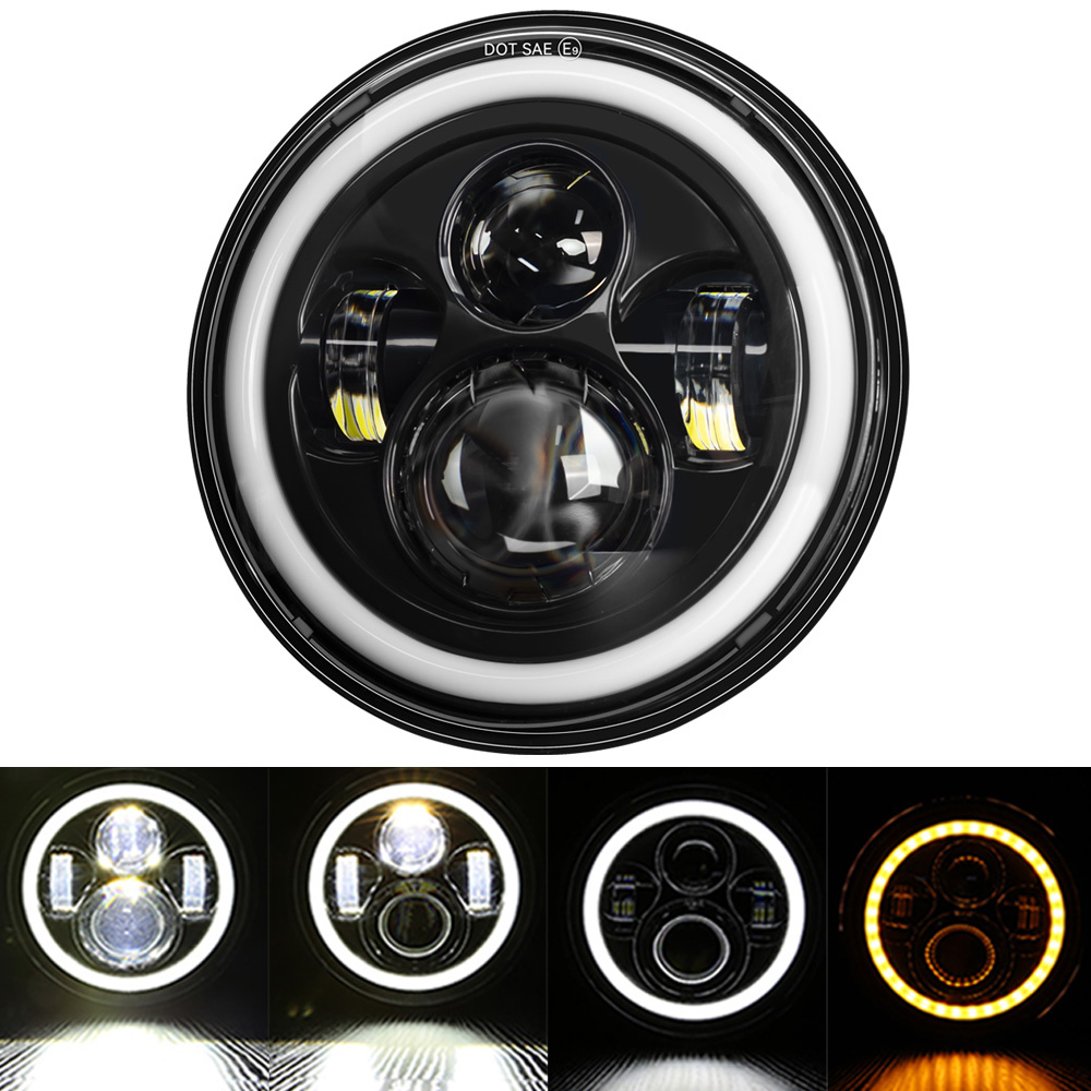 ユニバーサル 7 インチ LED 車オートバイ DRL H4 ヘッドランプハーレーヤムハホンダ 7 "ヘッドライト