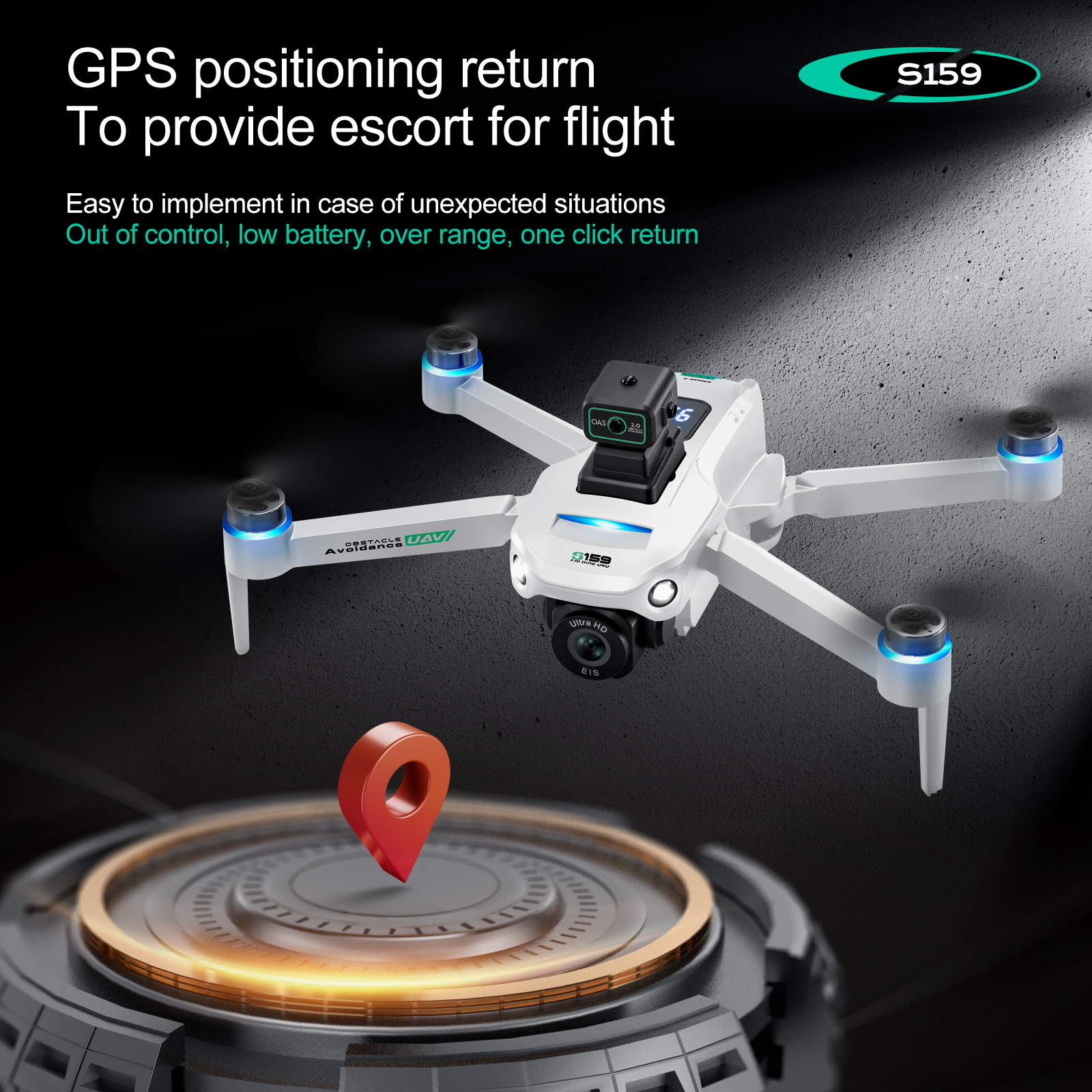 GPS ブラシレス ドローン デュアル カメラ 5G 伝送 2KM 範囲 オプティカル フロー ホバー インテリジェント フォロー ドロップ耐性 空中 RC ドローン