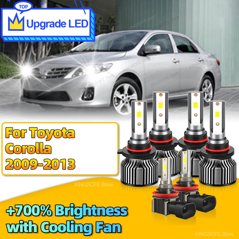 2/6pcs LED Headlight 30000LM Canbus HB4 HB3 Car Front Light Bulbs H8 Fog Lamp For Toyota Corolla 2009 2010 2011 2012 2013-2013