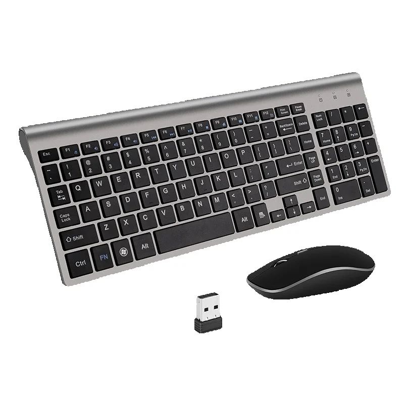 Jomaa ロシア スペイン ワイヤレス キーボードとマウス コンボ 2.4G フルサイズ サイレント ボタン キーボード マウス セット ラップトップ PC コンピューター用