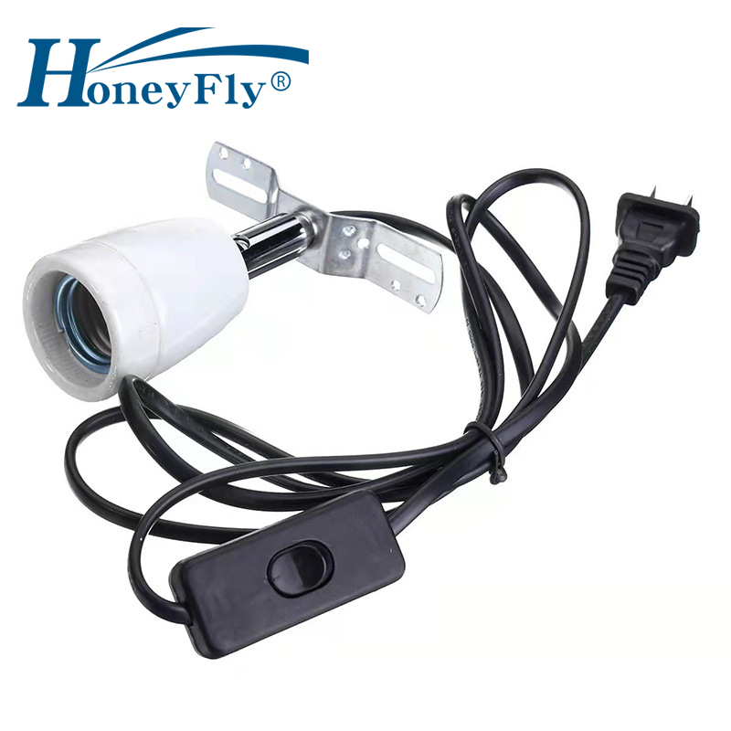 HoneyFly 爬虫類 E27 ランプホルダー 110V-240V オンオフ調光可能回転可能高温耐性セラミック電球ベースクロールペット