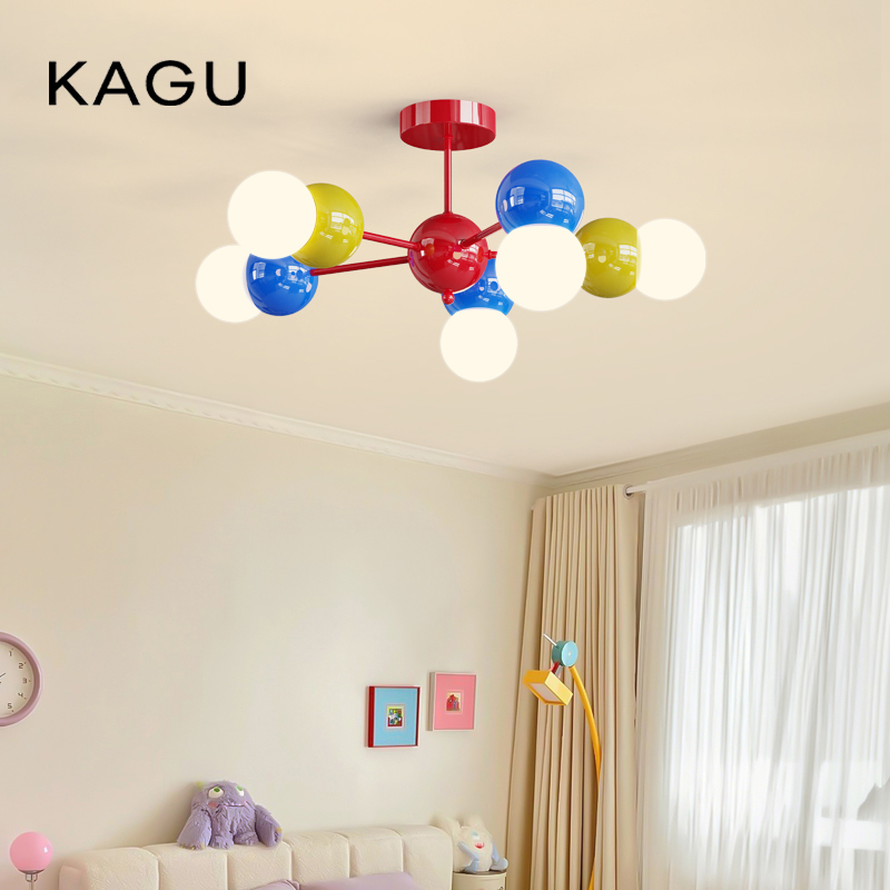 KAGU バブルボールシャンデリア - カラフルな LED シーリングライト 子供部屋、保育園用