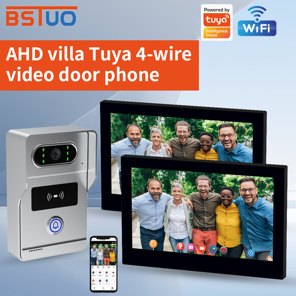 サポート Tuya APP 7 インチビデオドアフォンインターホンシステム RFID ドアベルカメラモニタートークアプリロック解除 HD ナイトビジョンヴィラ用