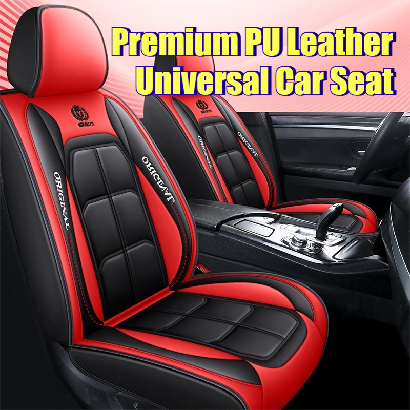 プレミアム PU レザーユニバーサルカーシートカーシートの 5 つの位置に適した防水オールシーズンプロテクターマット車 SUV
