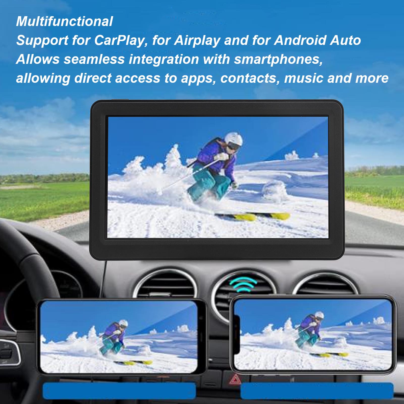 7 インチカー GPS ナビゲーターワイヤレス CarPlay 用高精細 IPS タッチスクリーン車両用 GPS ナビゲーションシステム