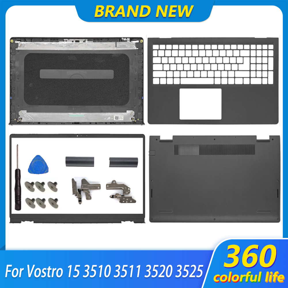 新しい Vostro 15 3510 3511 3520 3525 V3510 lcd バックカバーフロントベゼルヒンジヒンジカバートップケース 0DWRHJ パームレストボトムケース