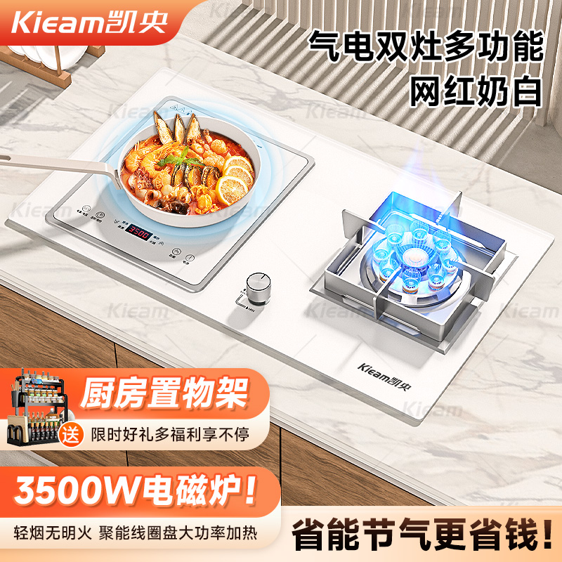 IH機能とガス機能を内蔵した家庭用ガス・電気一体型二元燃料ストーブ