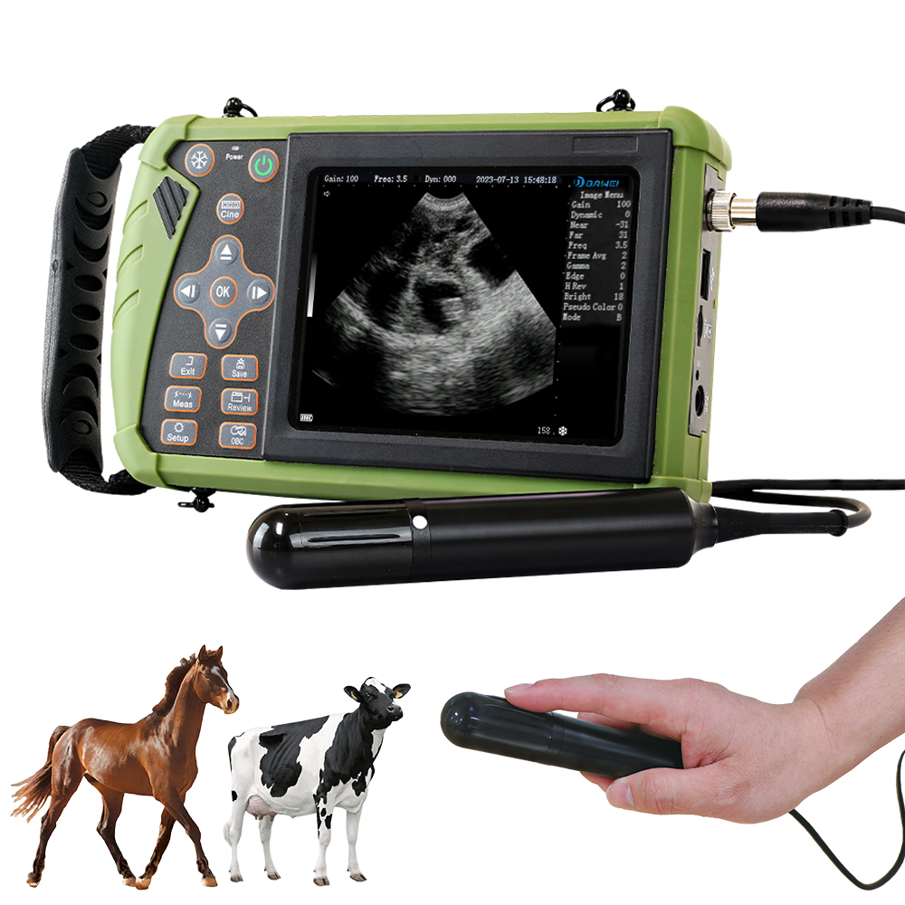 DAWEI ポータブル獣医超音波スキャナーハンドヘルド獣医妊娠マシン馬牛ラクダ用、3.5MHz 直腸プローブ