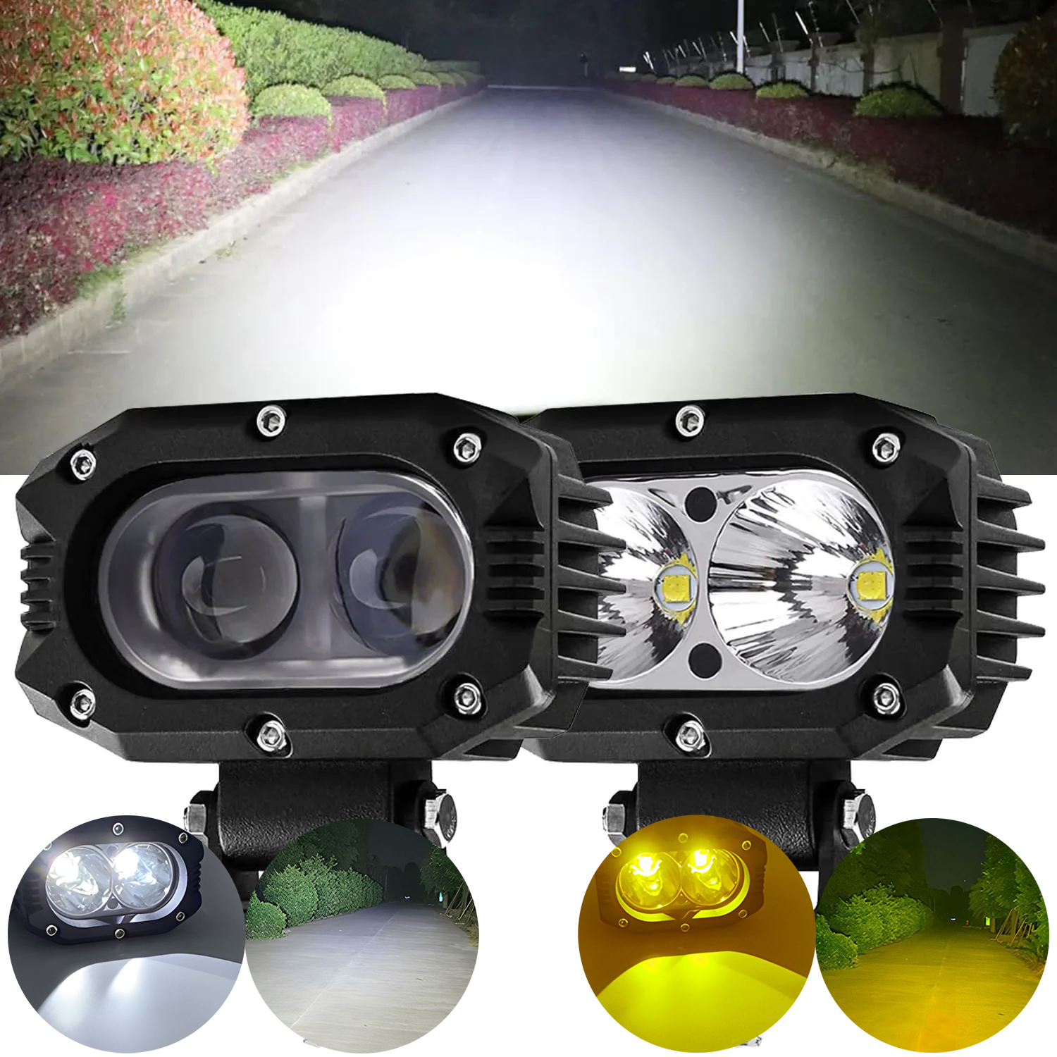 4インチ LED ポッド ライトスポット フラッドビーム 9V-30V ワークフォグドライビングライトバー 車 オートバイ ATV UTV SUV オフロード 4x4 ボート トラック用