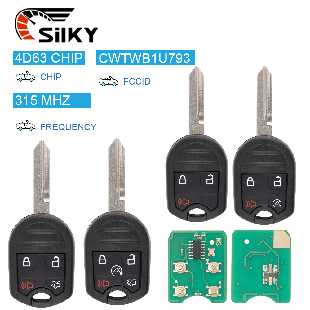 SilKY CWTWB1U793 リモートカーキー 3/4/5 ボタン Fob 315-433MHz 4D63 チップ 2012 2013 2014 2015 20162017 フォード フレックス エクスプローラー トーラス用