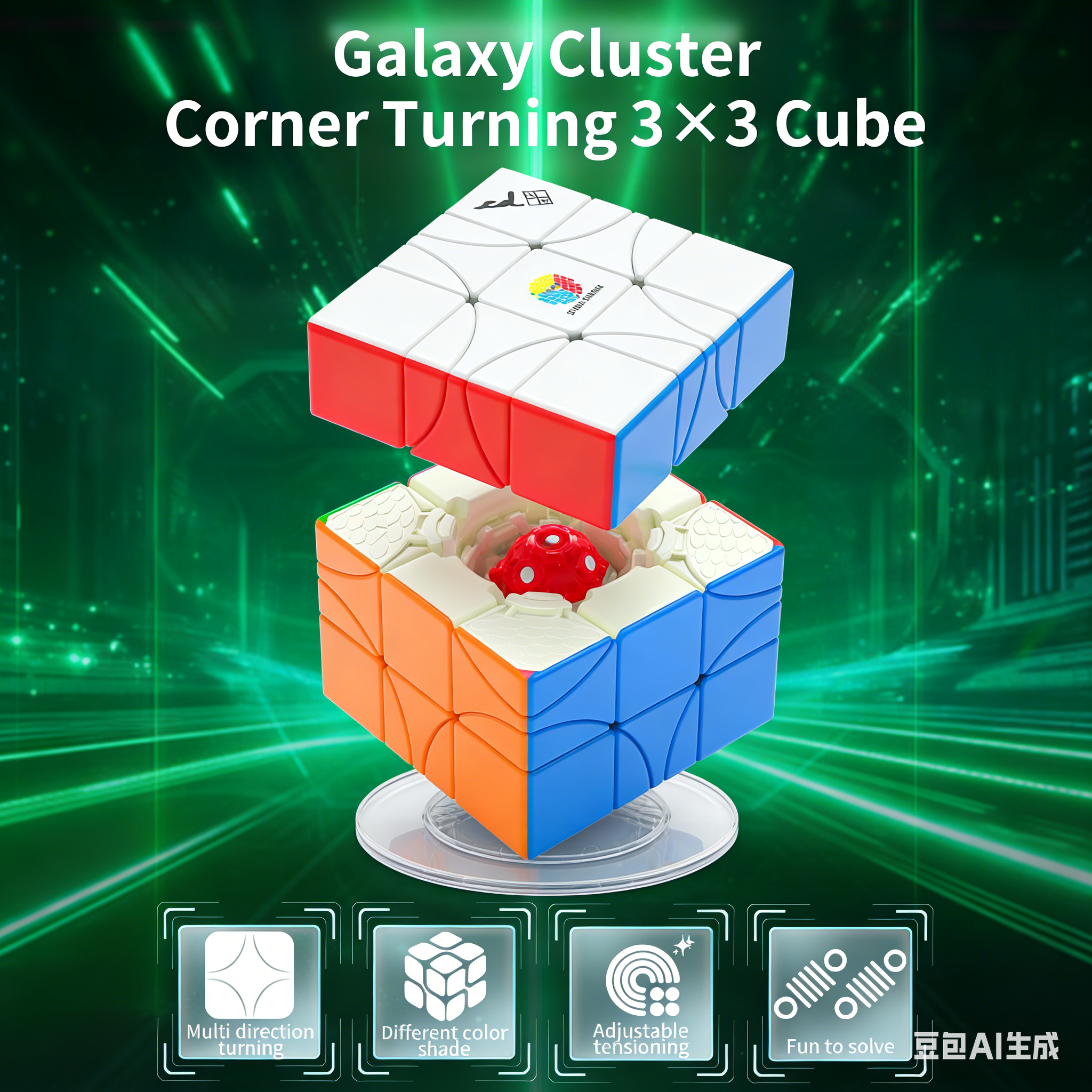 DianSheng コーナー回転 3x3 キューブギャラクシークラスタースピードパズルおもちゃステッカーレス子供ギフト Cubo Magico