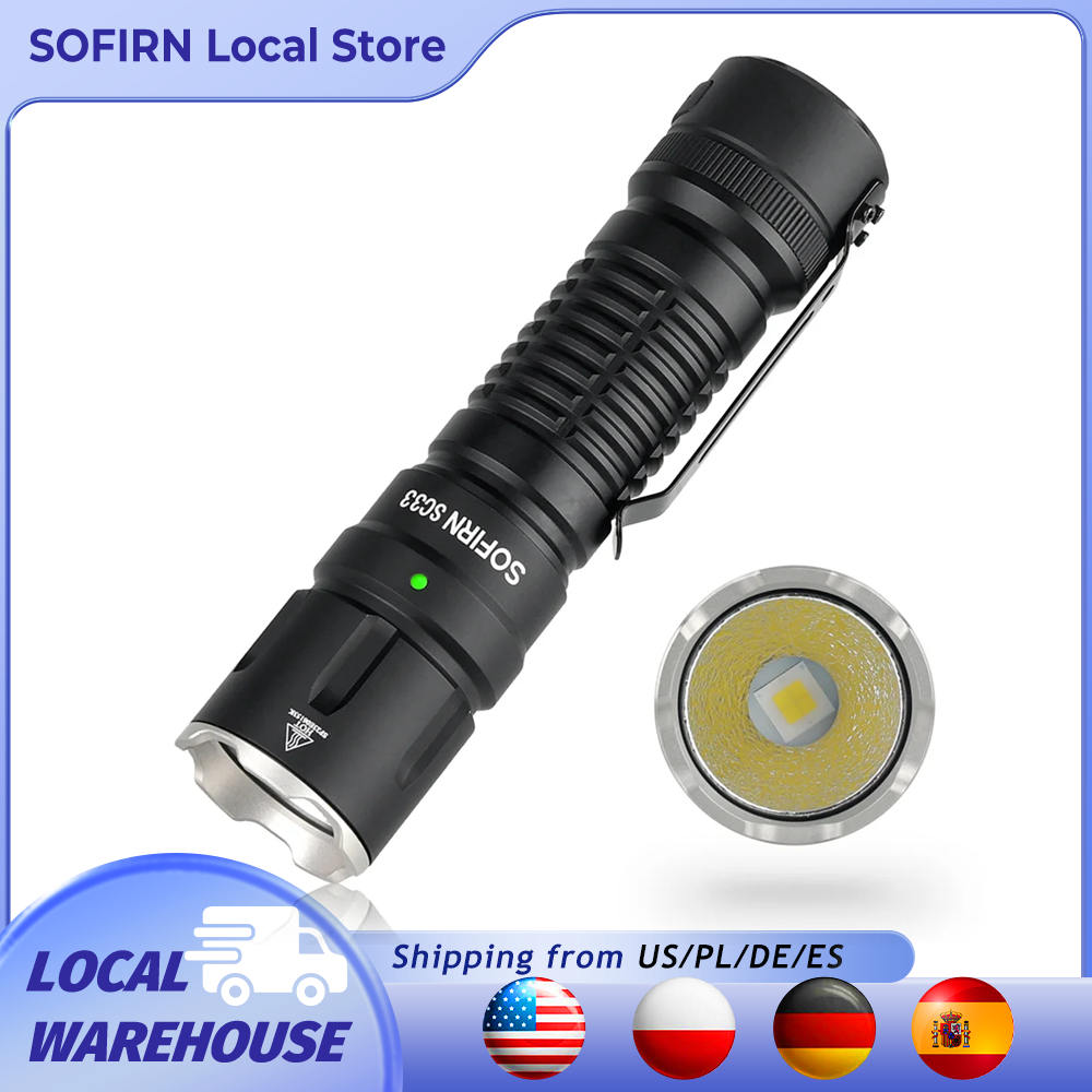 Sofirn SC33 XHP70.3 HI LED懐中電灯 タクティカル 5200lm 強力 21700 USB C充電式 テールスイッチ付き アウトドアライト