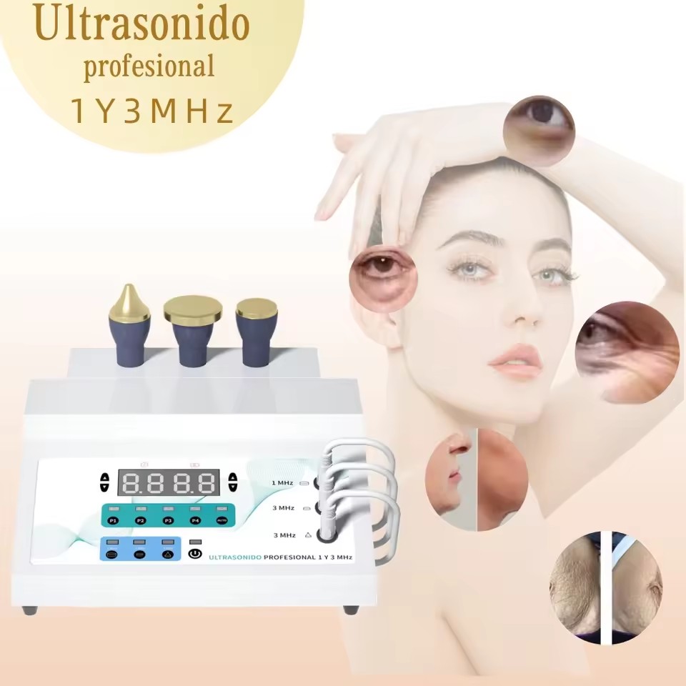 Professional Ultrasonic 1Y3MHz Facial and Body Massage Therapy Machine Bag Under Eyes, Dark Circles, Crow's Feet, Double Chin.