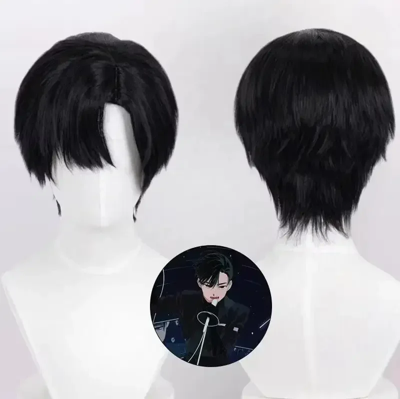 アニメエイリアンステージイワンコスプレ黒悲しみコスプレ黒かつらショート黒合成 Cos かつら耐熱毛かつらハロウィン