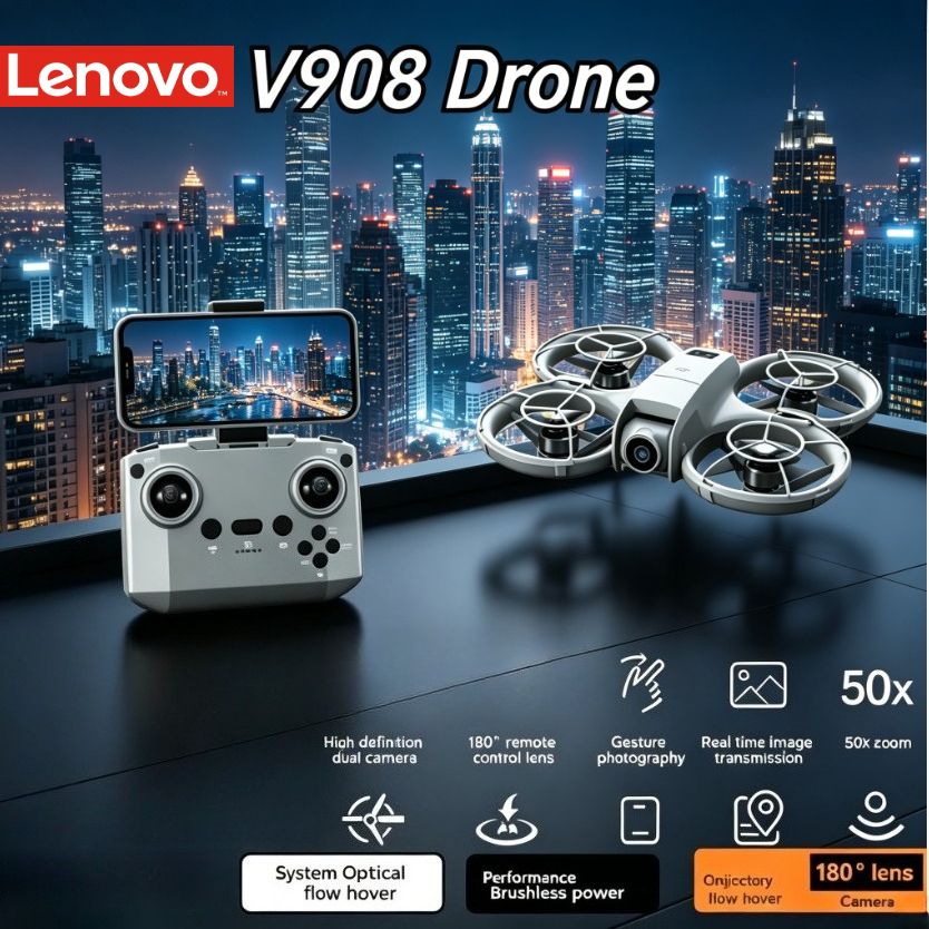 Lenovo V908 プロフェッショナル航空写真ドローン HD カメラ FPV リアルタイム伝送画面リモコン RC クアッドコプター