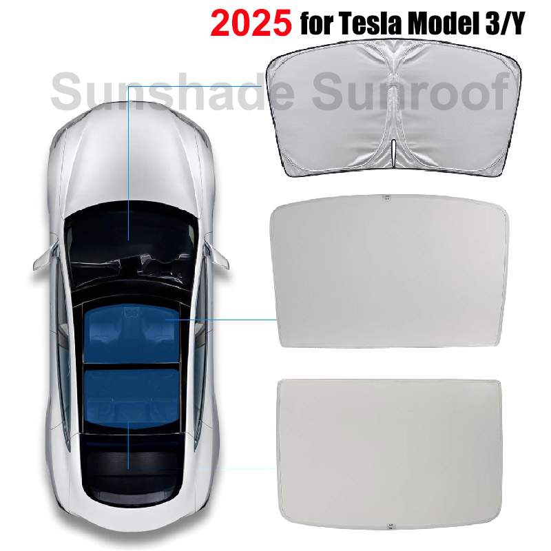 サンルーフサンシェードテスラモデル 3 Y ジュニパーハイランド 2020-2026 2025 氷布バックルフロントリア天窓ガラス屋根サンシェード