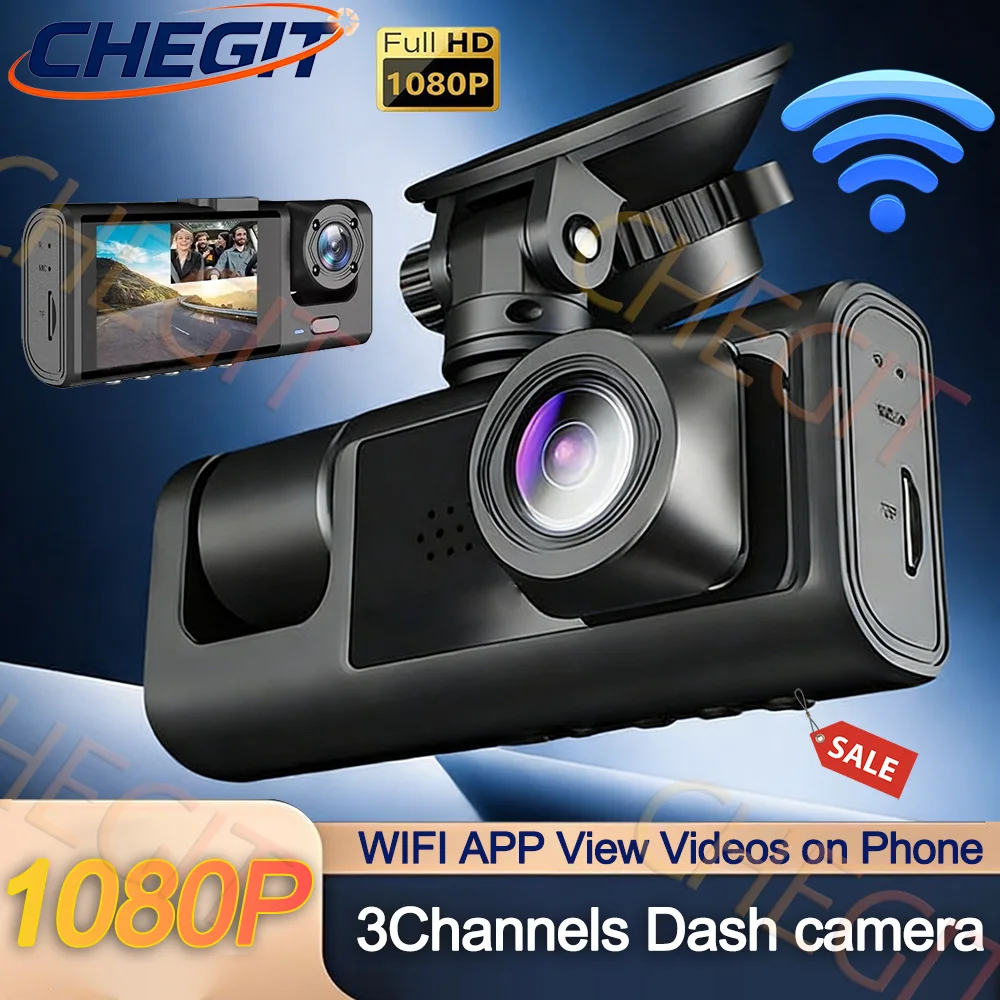 3 カメラ 1080P 車 DVR WIFI 2/3 レンズダッシュカムカメラビデオレコーダーブラックボックスダッシュカム自動ループ録画カーアクセサリー