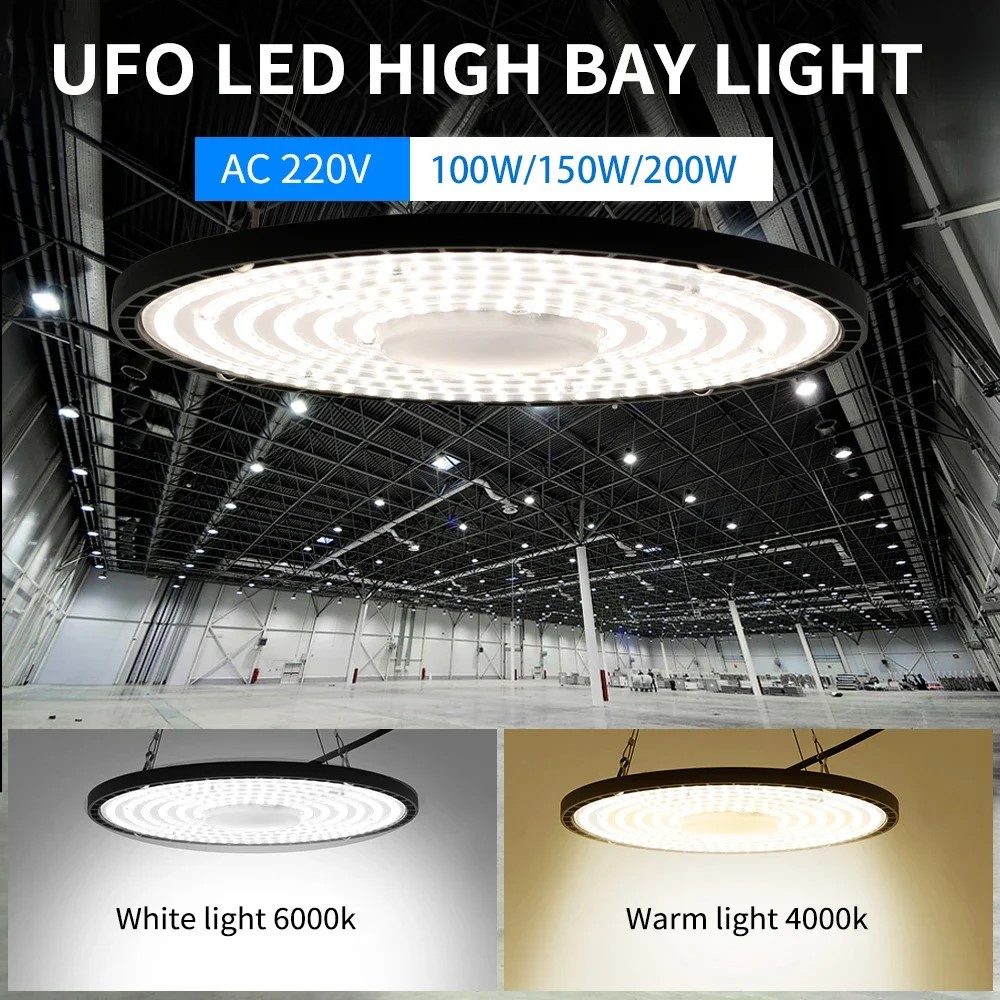 ハイパワー産業用照明 LED シーリングライト 100 ワット工場鉱山ライト UFO 倉庫ライト 200 ワットワークショップ照明ランプ