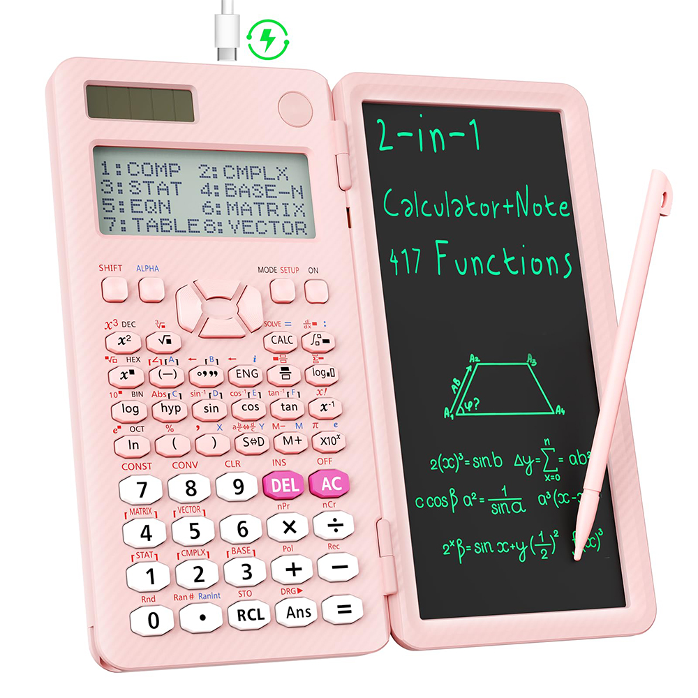 充電式 991ES MAX 関数電卓 CalcNote マルチビュー 4 行ディスプレイ LCD 書き込みタブレット メモ帳 折りたたみ式 ROATEE