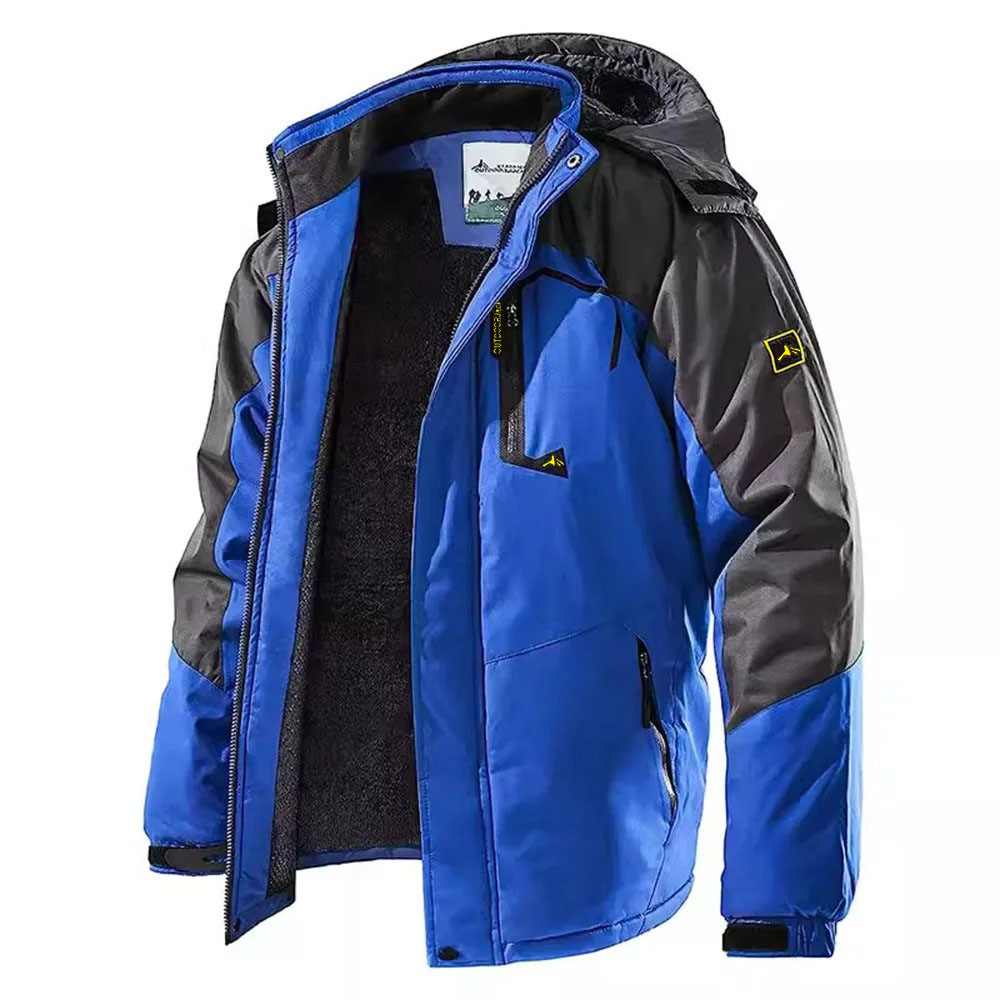 メンズ冬パーカー屋外ジャケット厚みのあるフリース暖かい防水ウインドブレーカースキージャケット登る男性厚いコートホット販売