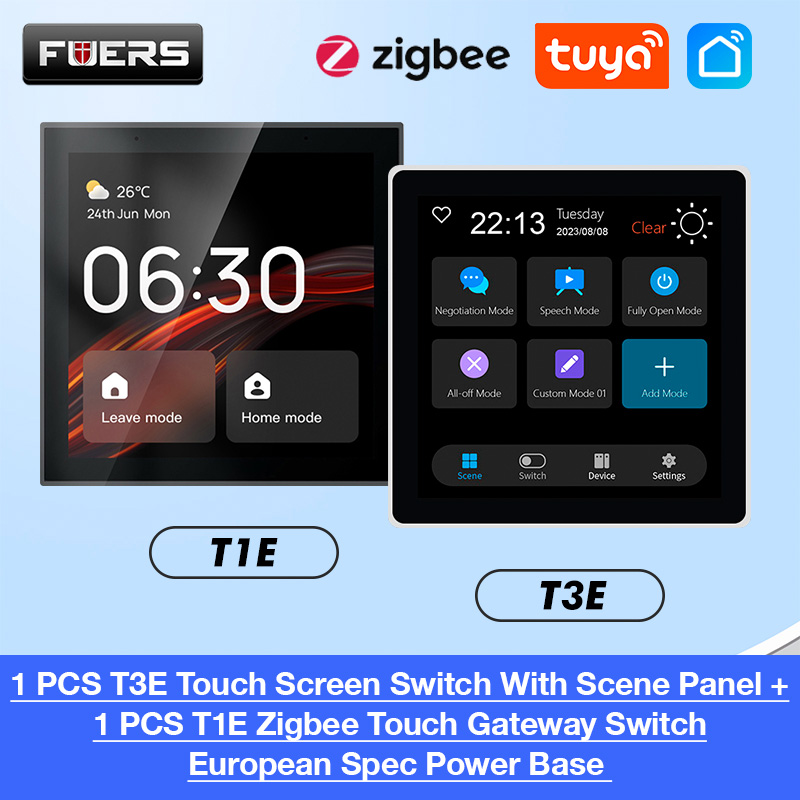 FUERS Tuya スマートコントロールパネルスイッチスマートホームオートメーションシステム 3CH スイッチシーンパネルインテリジェントホームタッチスクリーン Zigbee
