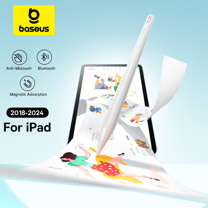 Baseus 第 3 世代 Bluetooth スタイラス Apple Pencil パームリジェクション対応 iPad pro Mini Air 2024 2022-2018 Apple Pen 用