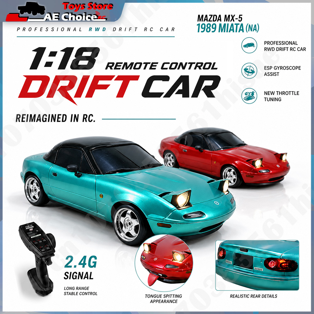 新しい LDRC LD1804 マツダ MX5 1/18 スケール 2WD RC ドリフトカー 2.4 グラムリモコン ESP LED ヘッドライトシミュレーションレーシングカーギフトおもちゃ